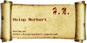Holop Norbert névjegykártya