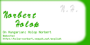 norbert holop business card